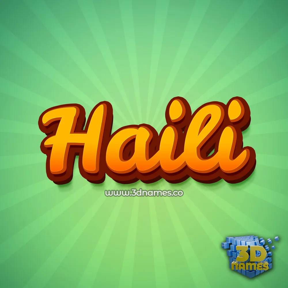 haili in Green Rays style - 3D name wallpaper