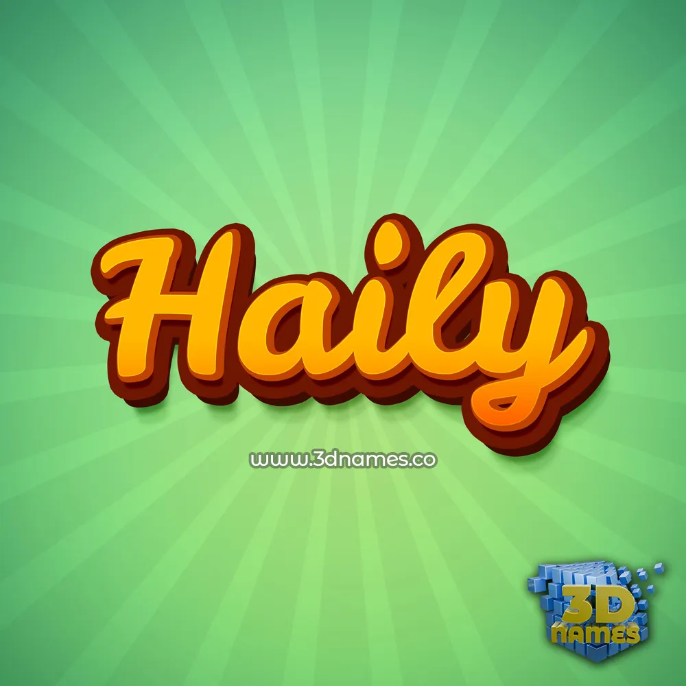 haily in Green Rays style - 3D name wallpaper