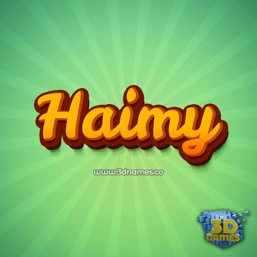 haimy in Green Rays style - 3D name wallpaper