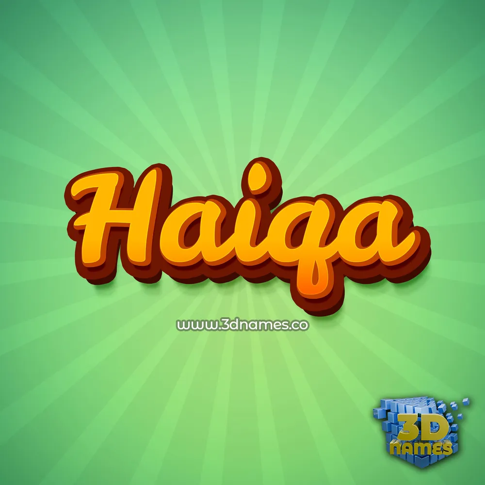 haiqa in Green Rays style - 3D name wallpaper