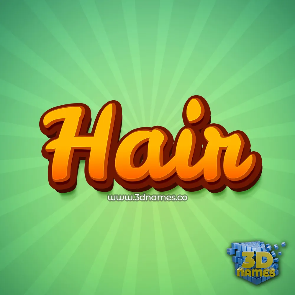 hair in Green Rays style - 3D name wallpaper