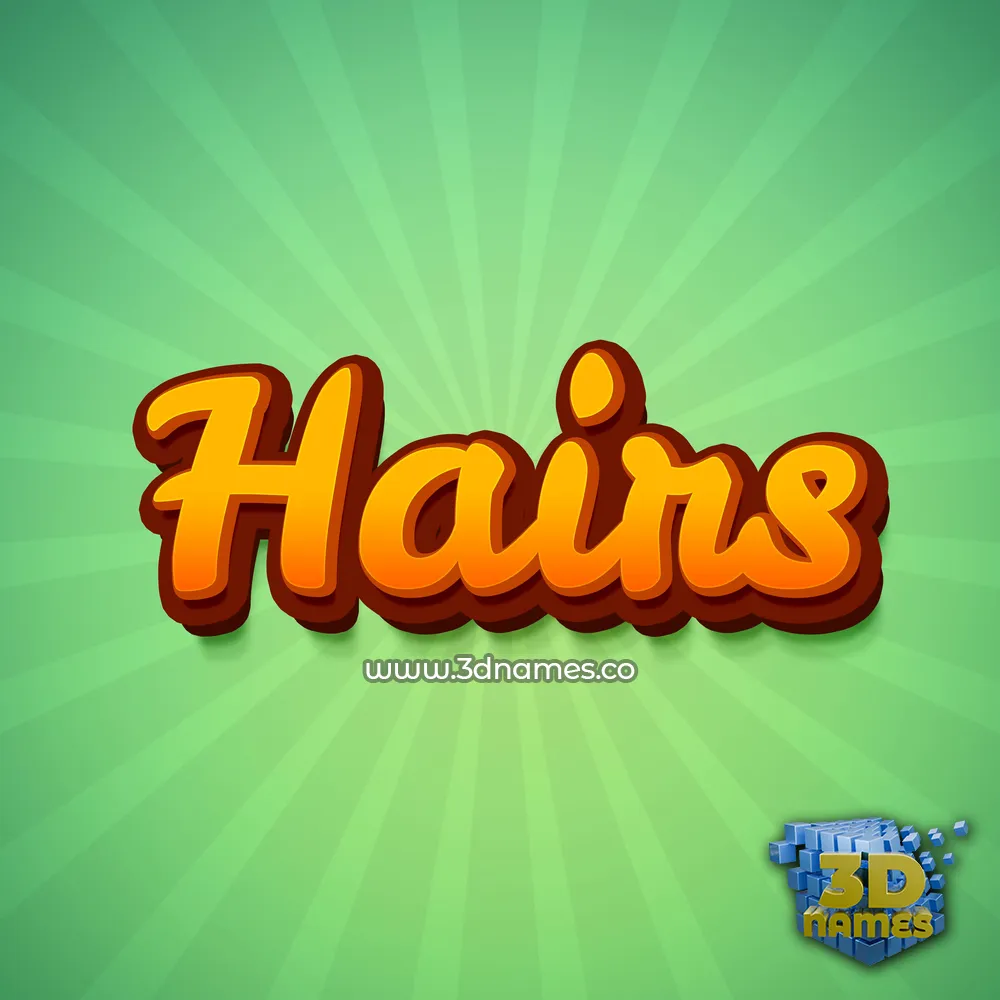 hairs in Green Rays style - 3D name wallpaper