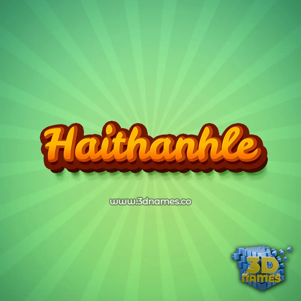 haithanhle in Green Rays style - 3D name wallpaper