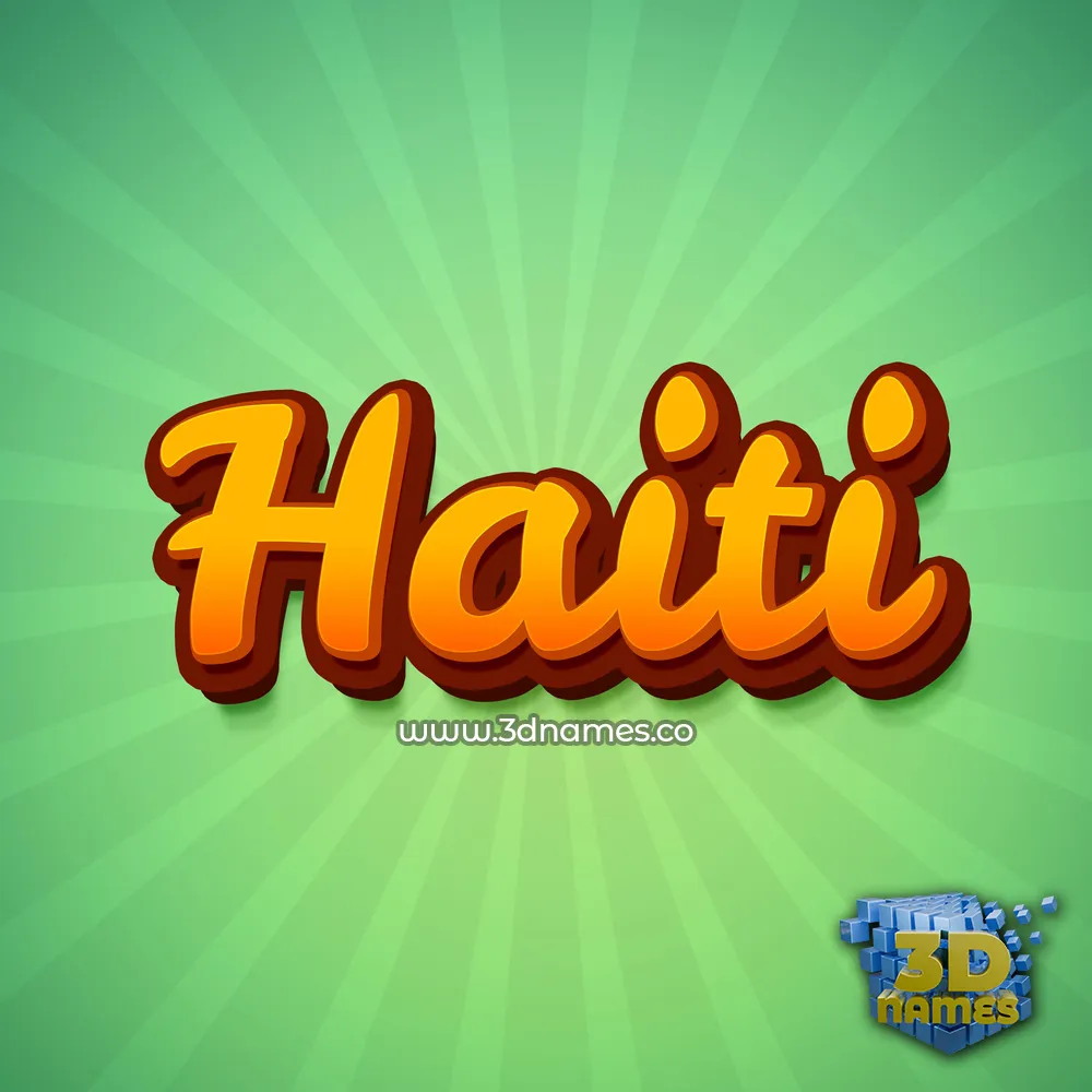 haiti in Green Rays style - 3D name wallpaper