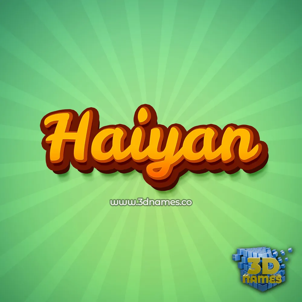 haiyan in Green Rays style - 3D name wallpaper