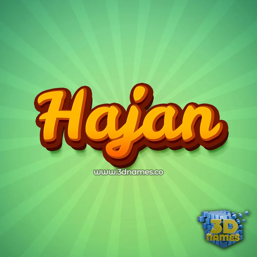 hajan in Green Rays style - 3D name wallpaper
