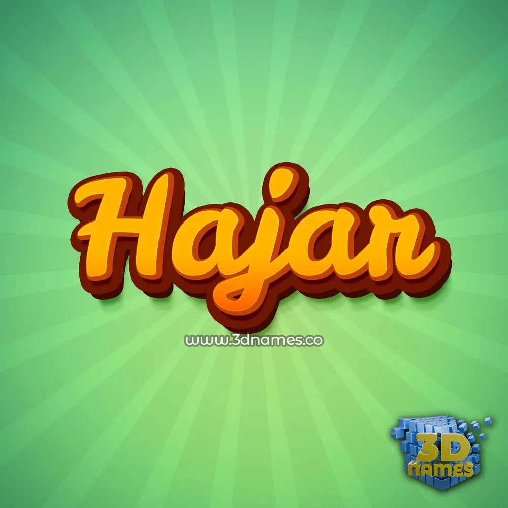 hajar in Green Rays style - 3D name wallpaper