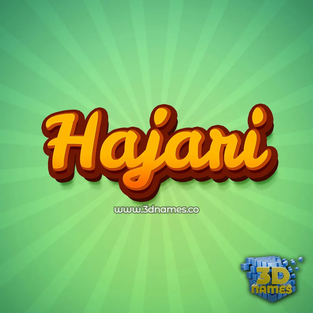 hajari in Green Rays style - 3D name wallpaper