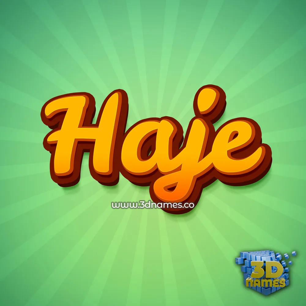 haje in Green Rays style - 3D name wallpaper