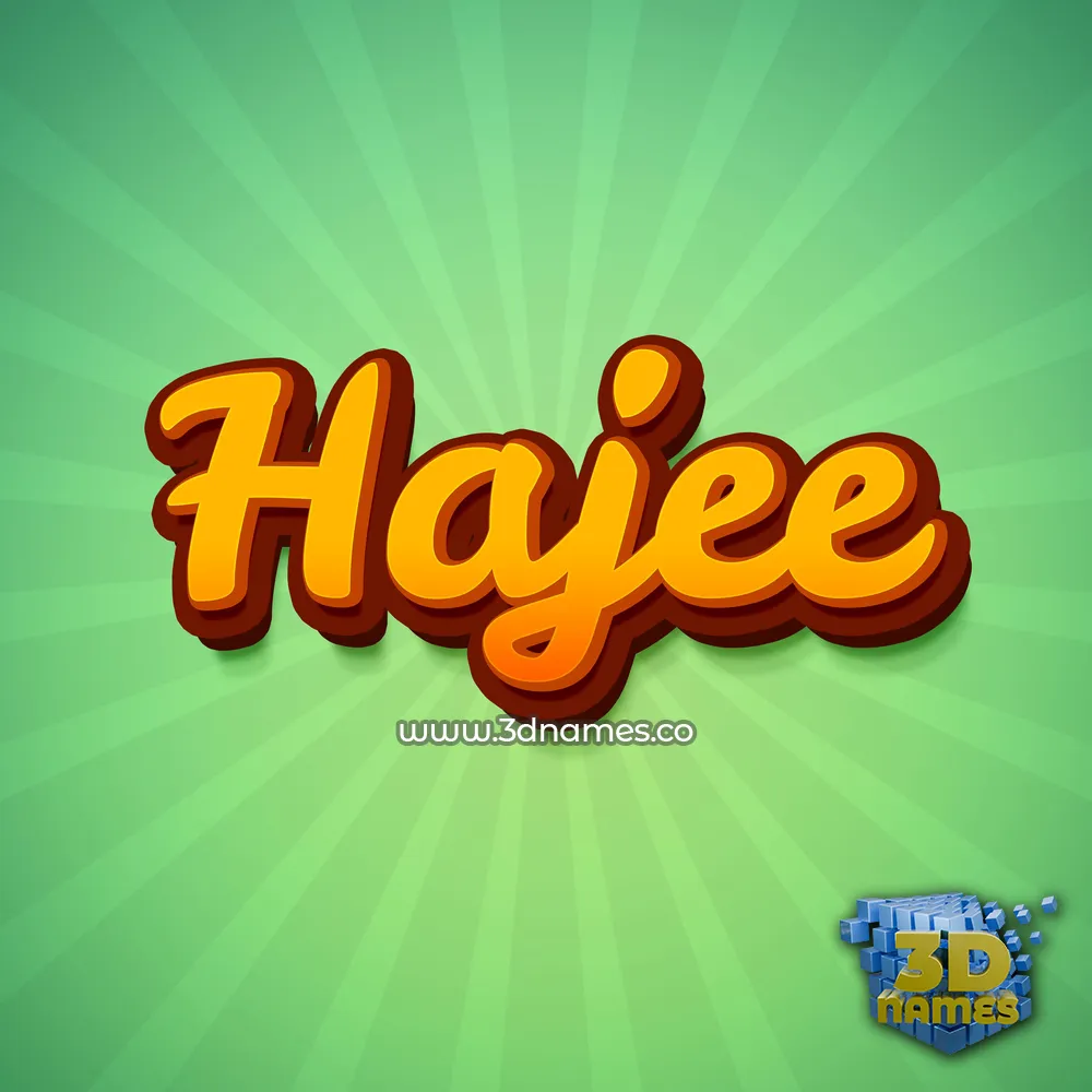 hajee in Green Rays style - 3D name wallpaper