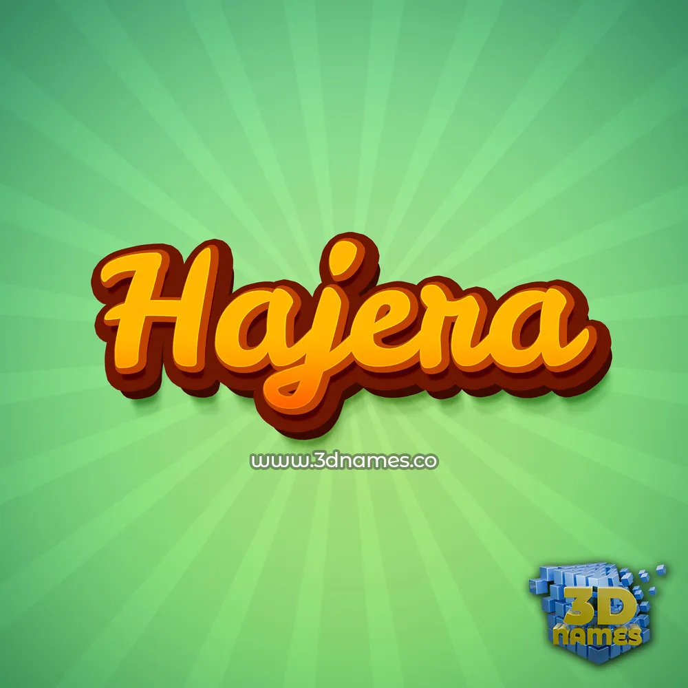hajera in Green Rays style - 3D name wallpaper