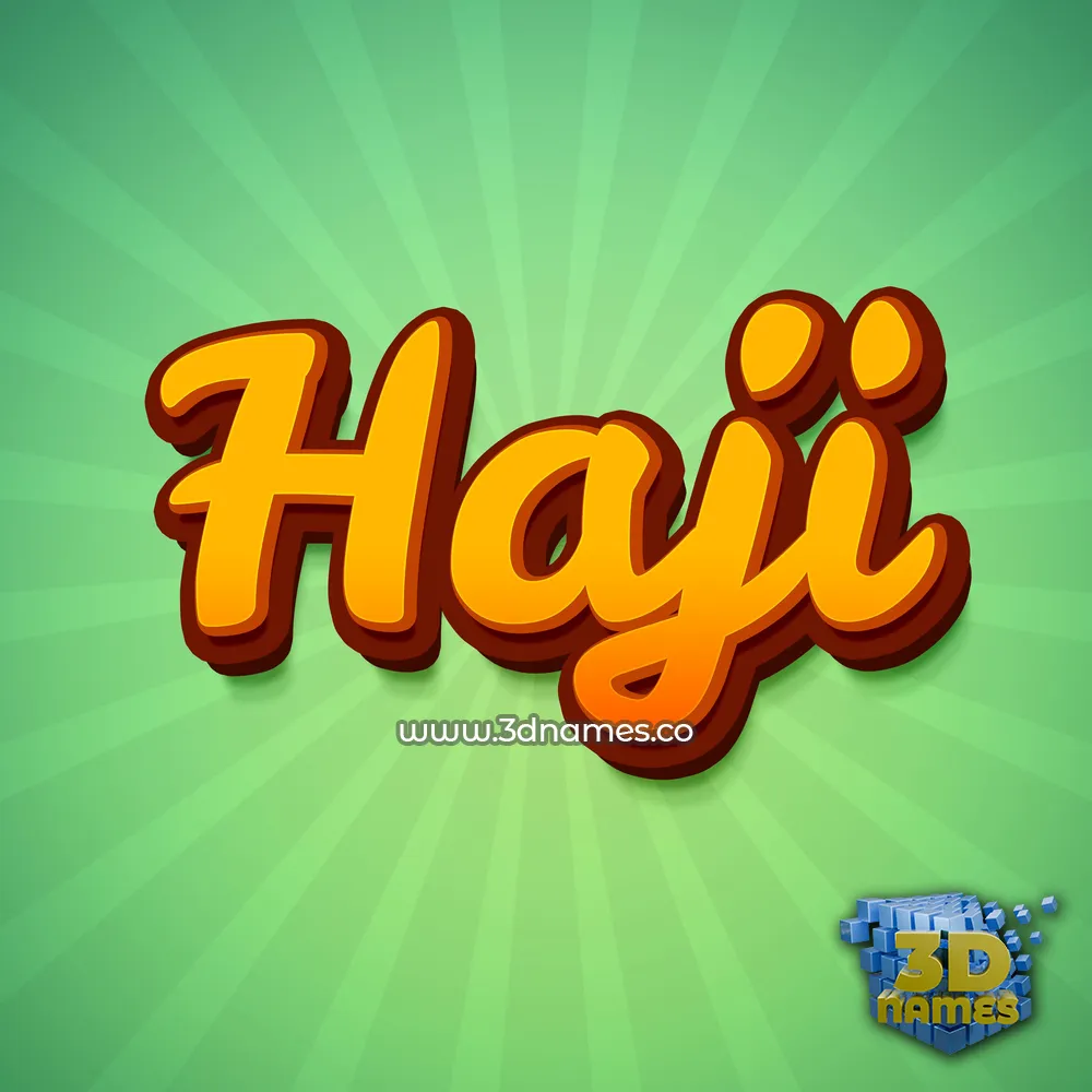 haji in Green Rays style - 3D name wallpaper