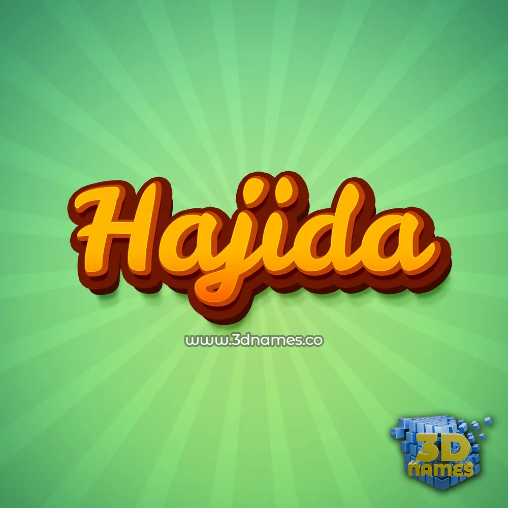 hajida in Green Rays style - 3D name wallpaper