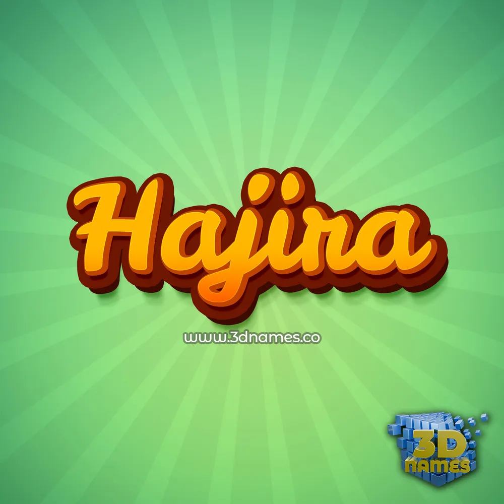hajira in Green Rays style - 3D name wallpaper