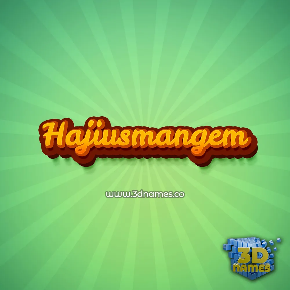 hajiusmangem in Green Rays style - 3D name wallpaper