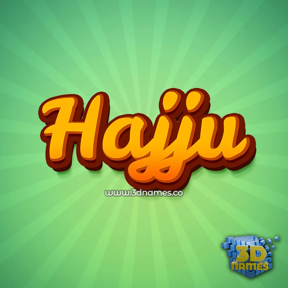 hajju in Green Rays style - 3D name wallpaper