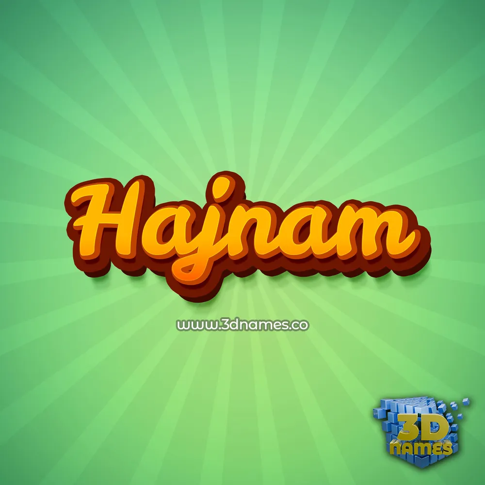 hajnam in Green Rays style - 3D name wallpaper
