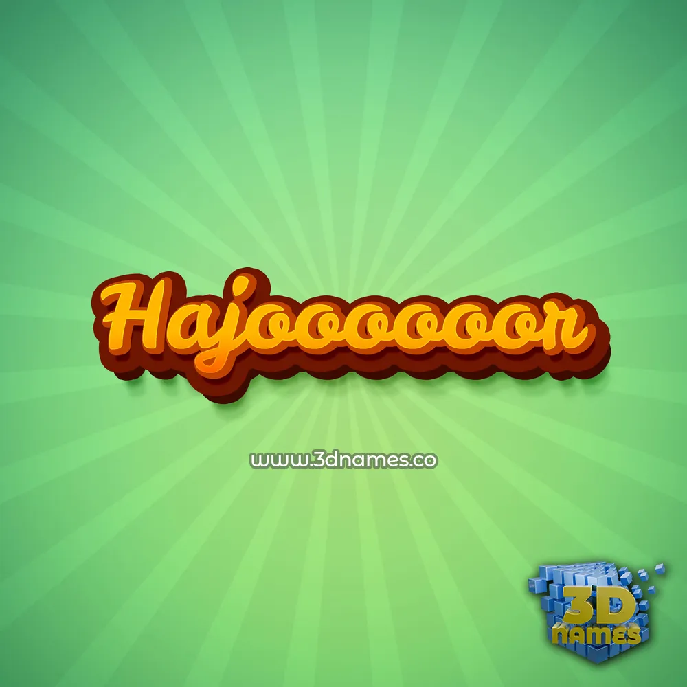 hajoooooor in Green Rays style - 3D name wallpaper