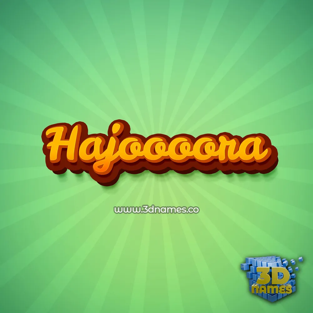 hajoooora in Green Rays style - 3D name wallpaper