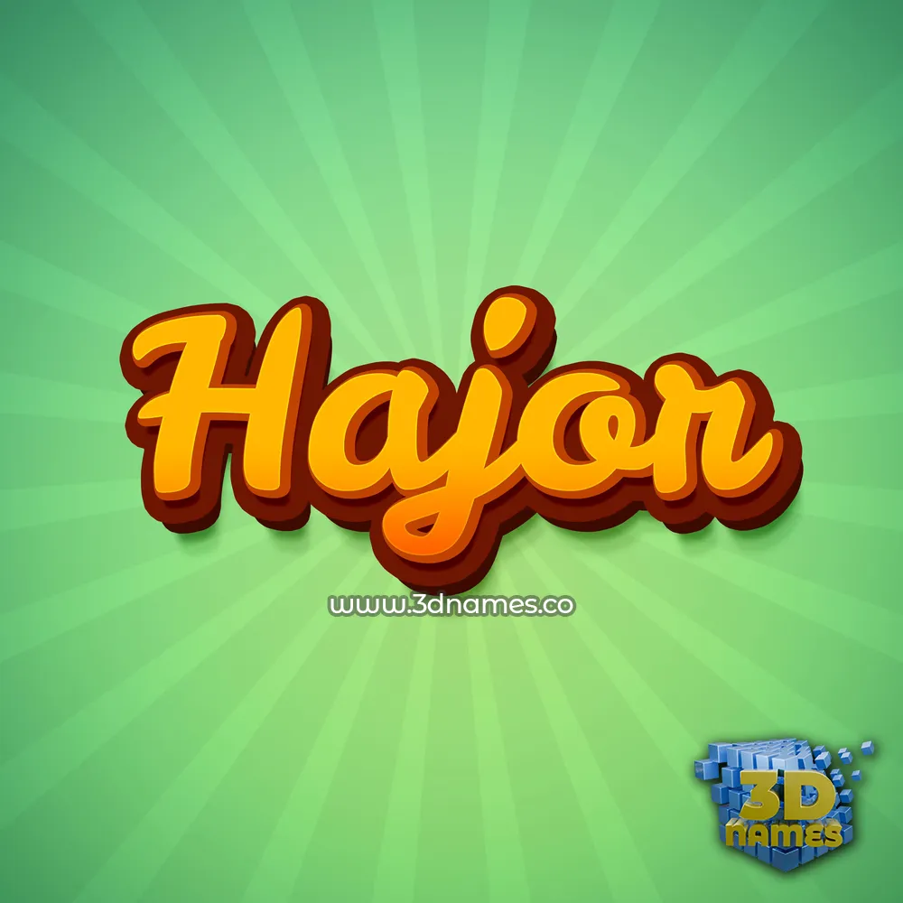 hajor in Green Rays style - 3D name wallpaper