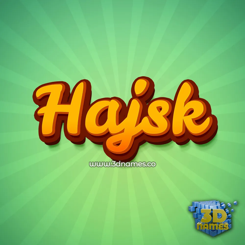 hajsk in Green Rays style - 3D name wallpaper
