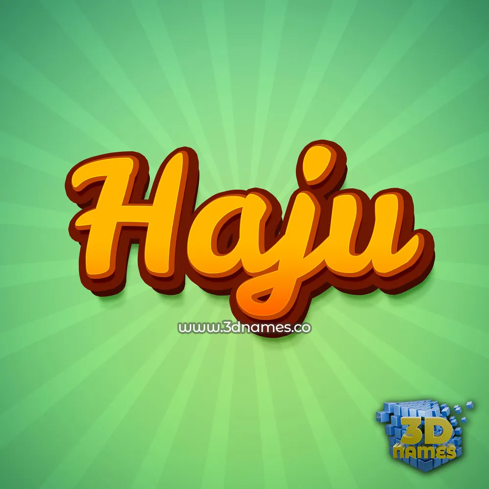 haju in Green Rays style - 3D name wallpaper