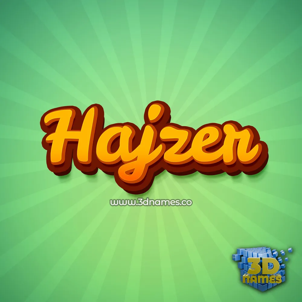 hajzer in Green Rays style - 3D name wallpaper