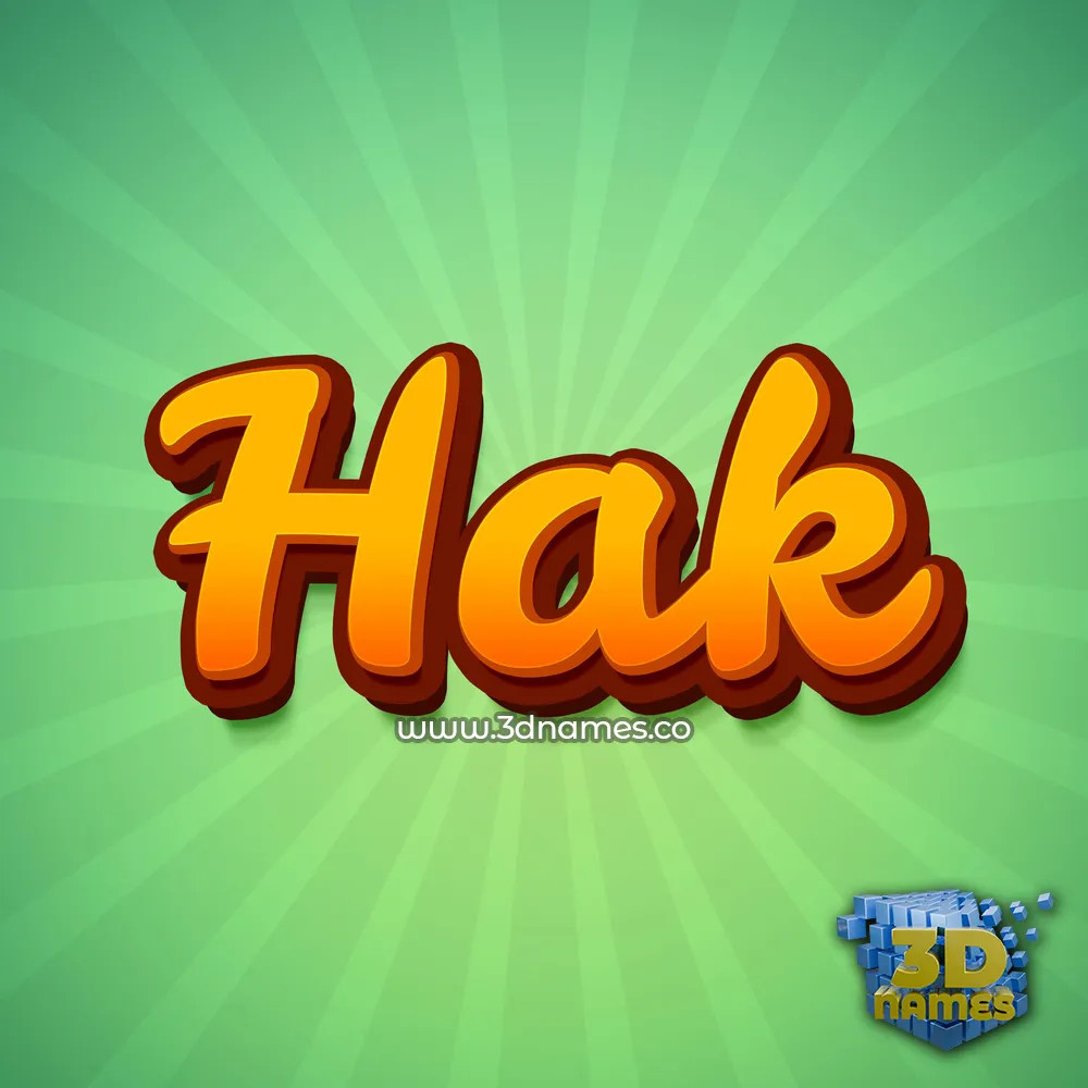 hak in Green Rays style - 3D name wallpaper