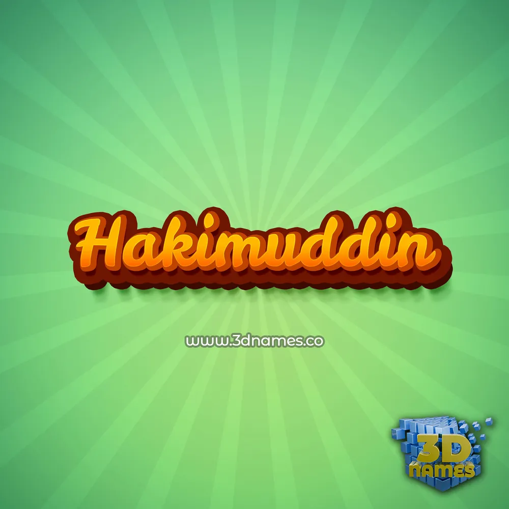 hakimuddin in Green Rays style - 3D name wallpaper