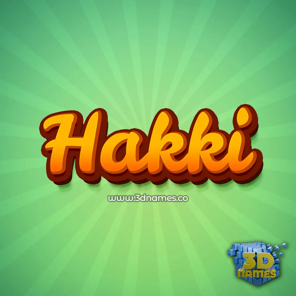 hakki in Green Rays style - 3D name wallpaper
