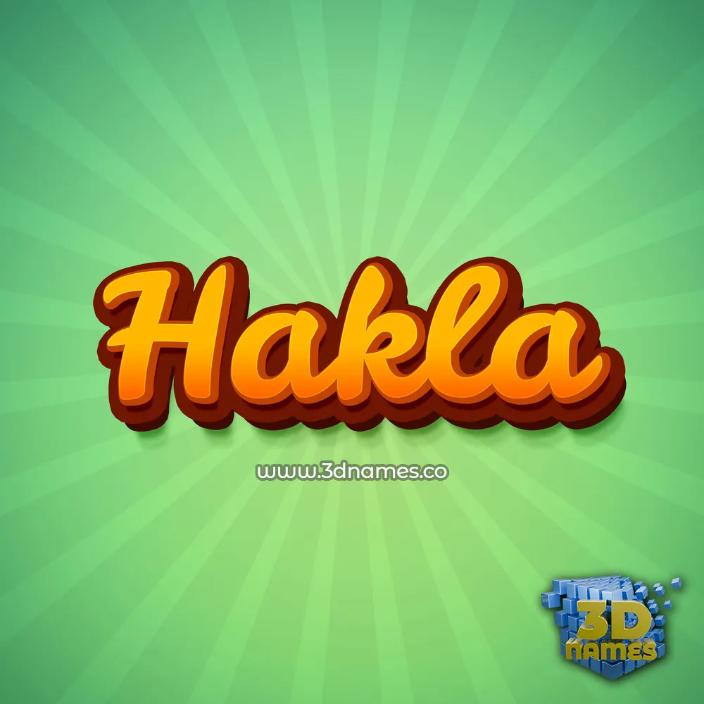 hakla in Green Rays style - 3D name wallpaper