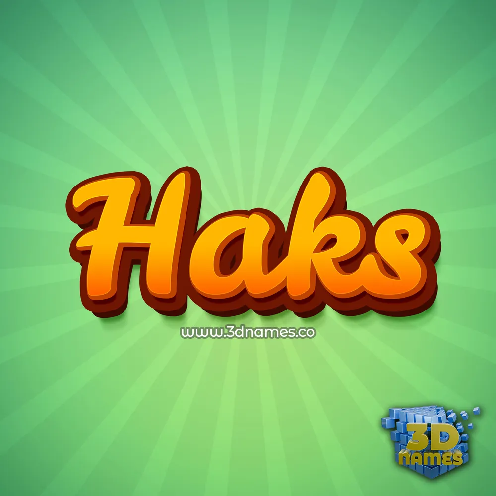 haks in Green Rays style - 3D name wallpaper