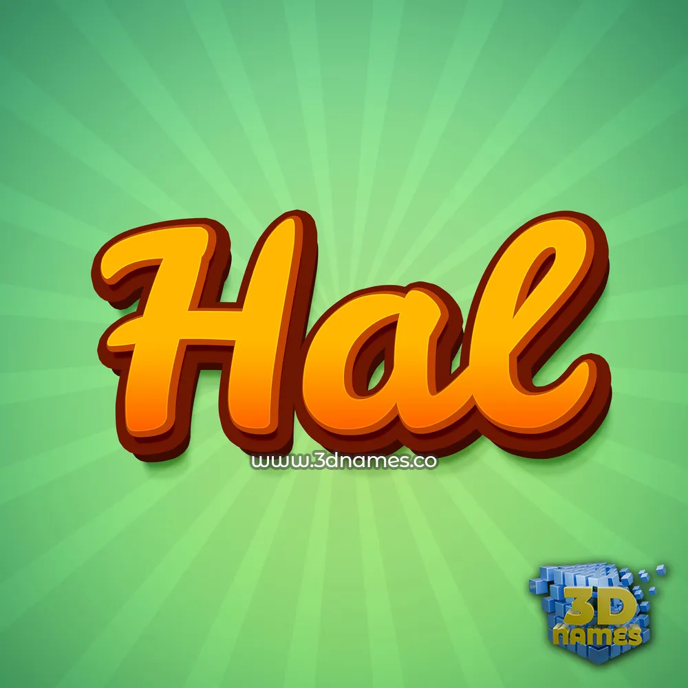 hal in Green Rays style - 3D name wallpaper