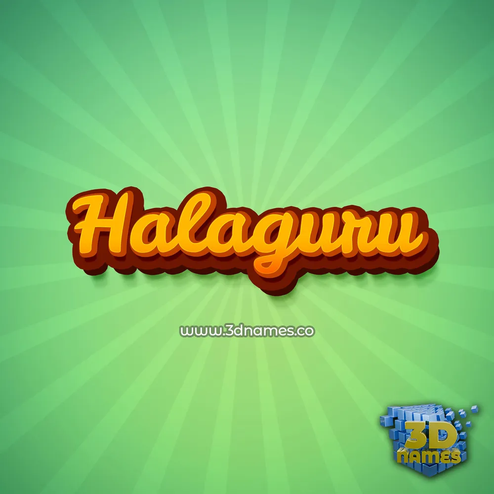halaguru in Green Rays style - 3D name wallpaper