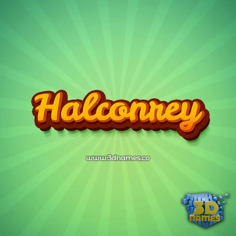 halconrey in Green Rays style - 3D name wallpaper