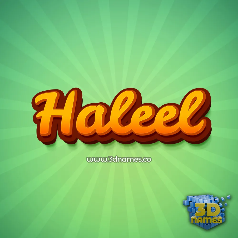 haleel in Green Rays style - 3D name wallpaper