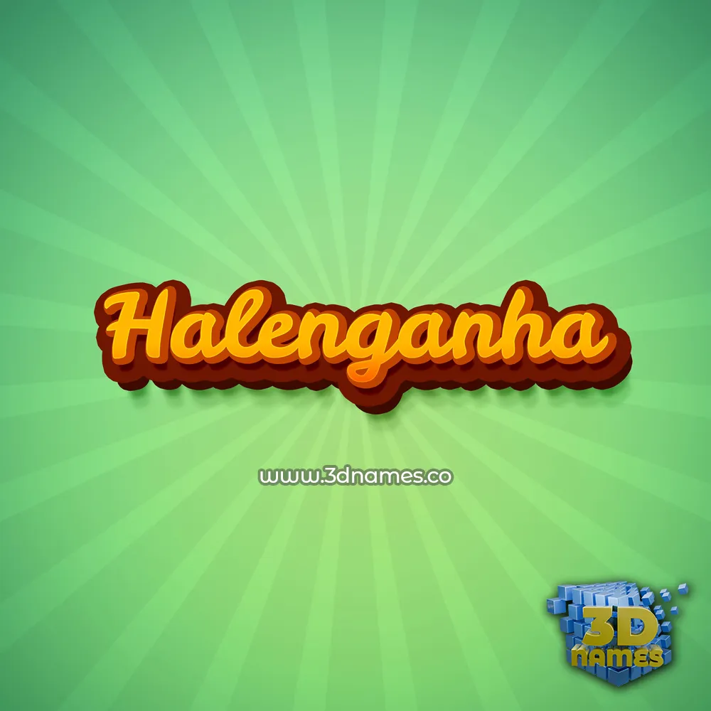 halenganha in Green Rays style - 3D name wallpaper