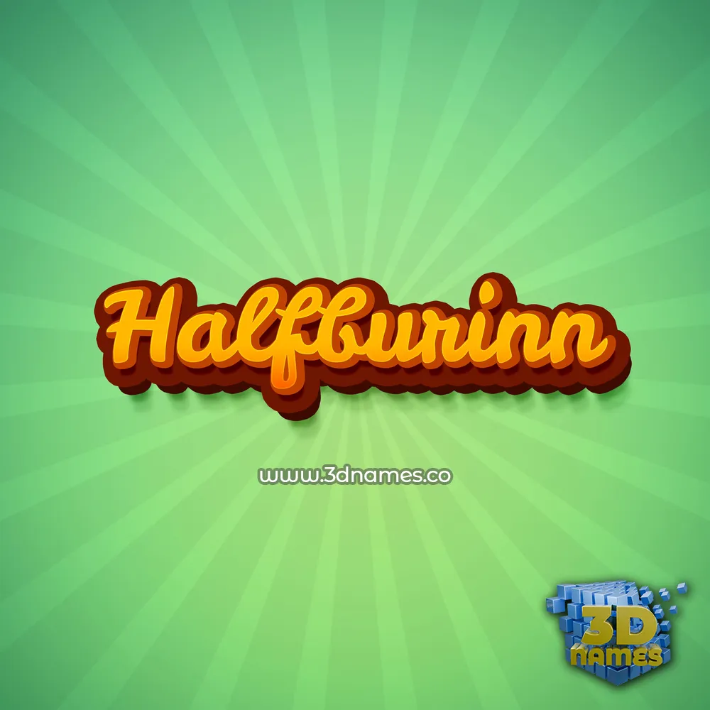 halfburinn in Green Rays style - 3D name wallpaper