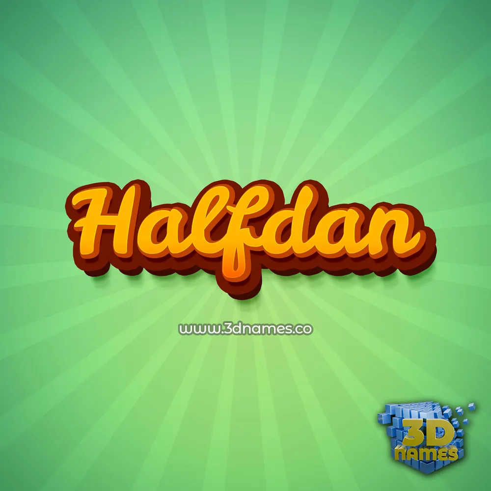 halfdan in Green Rays style - 3D name wallpaper