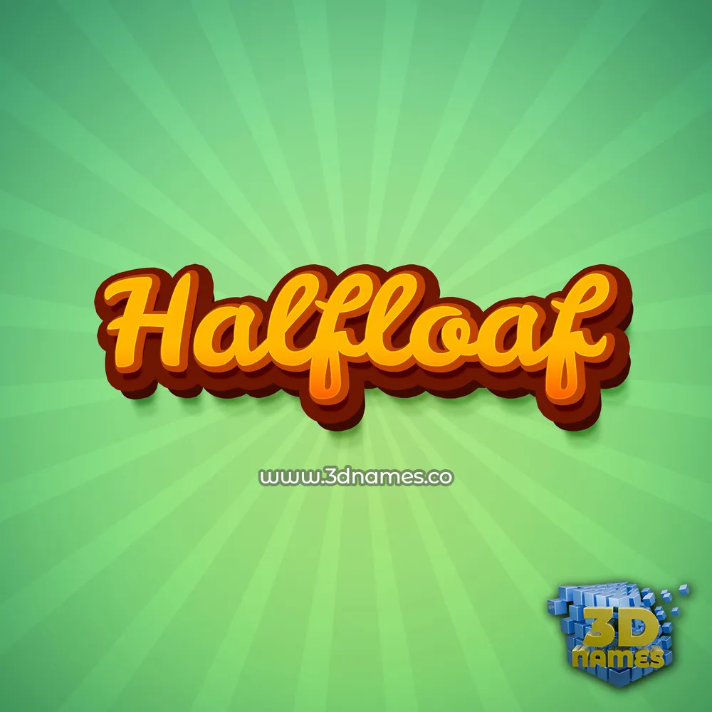 halfloaf in Green Rays style - 3D name wallpaper