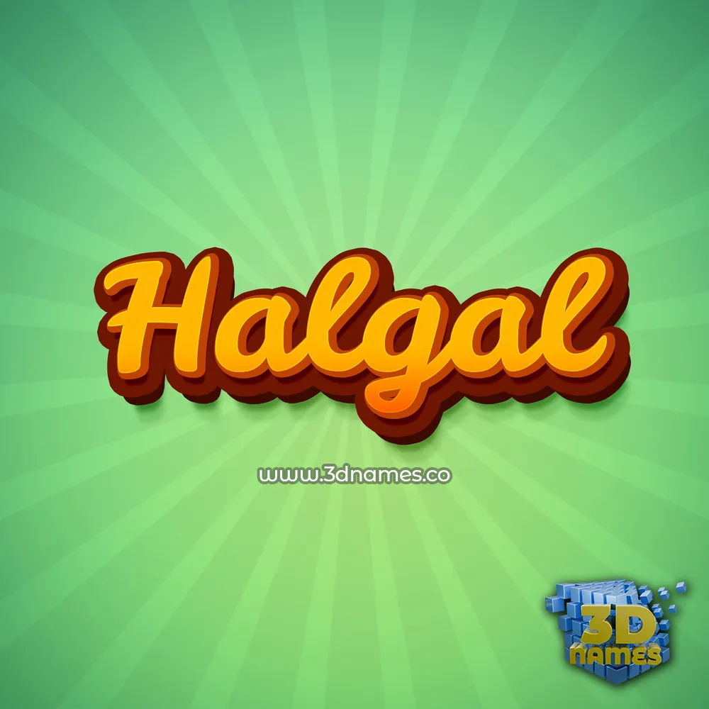 halgal in Green Rays style - 3D name wallpaper