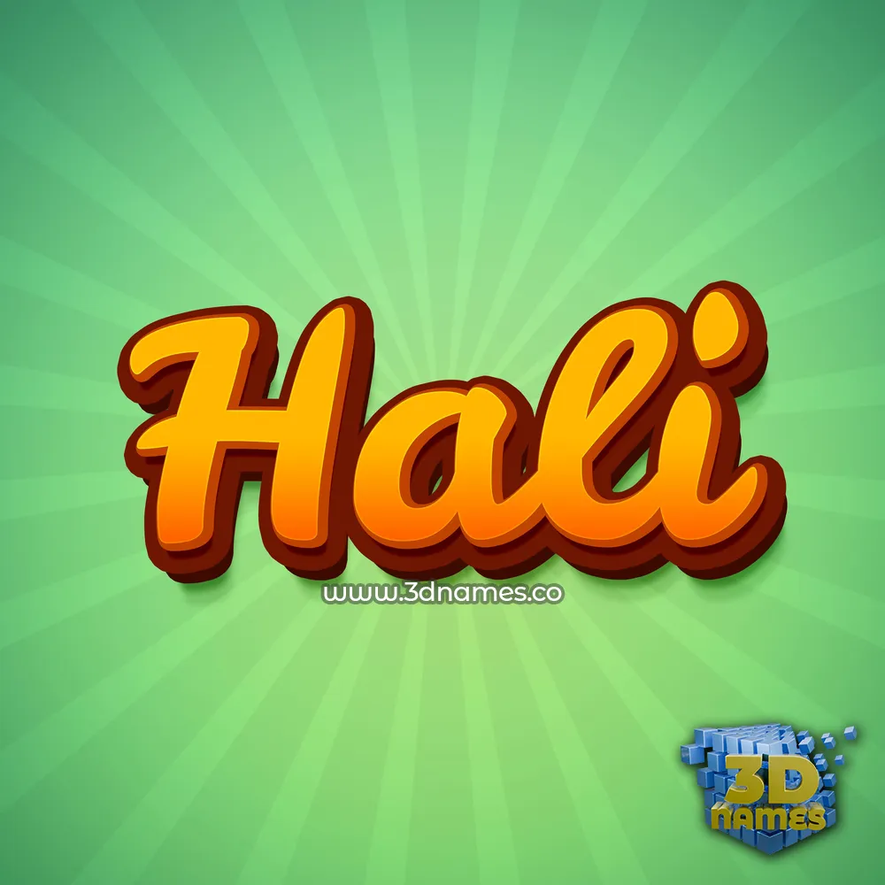 hali in Green Rays style - 3D name wallpaper