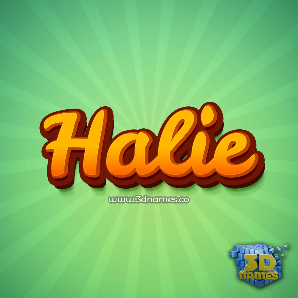 halie in Green Rays style - 3D name wallpaper