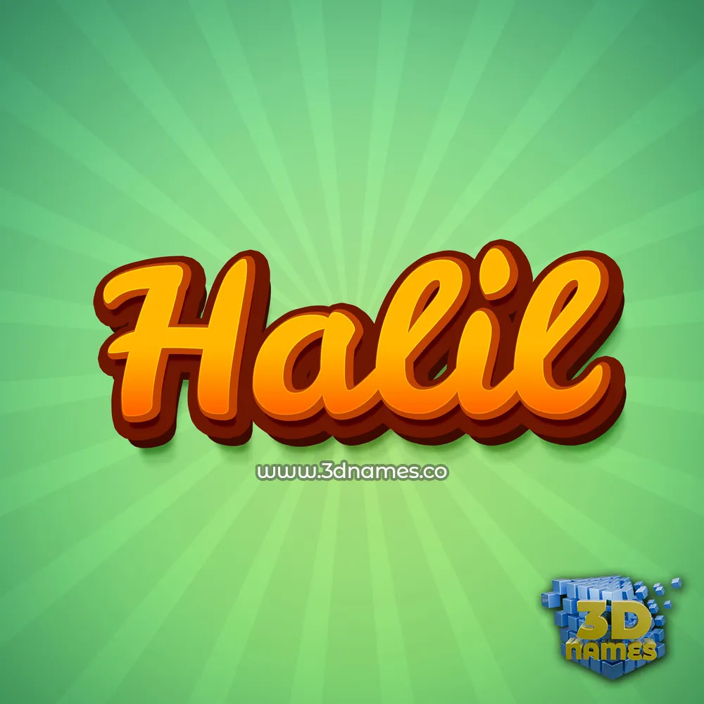 halil in Green Rays style - 3D name wallpaper