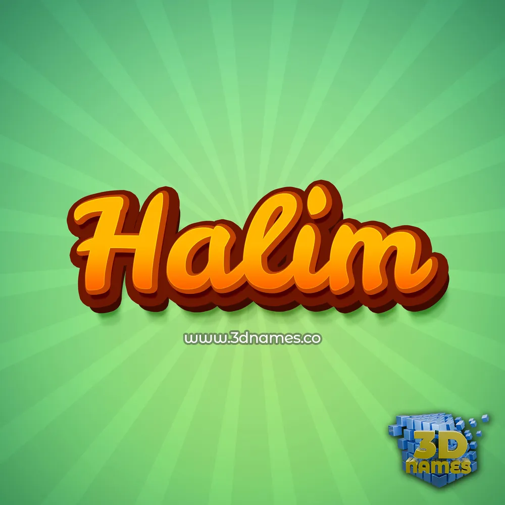 halim in Green Rays style - 3D name wallpaper