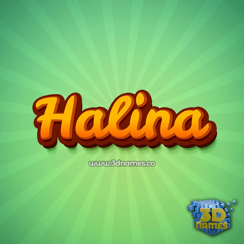 halina in Green Rays style - 3D name wallpaper