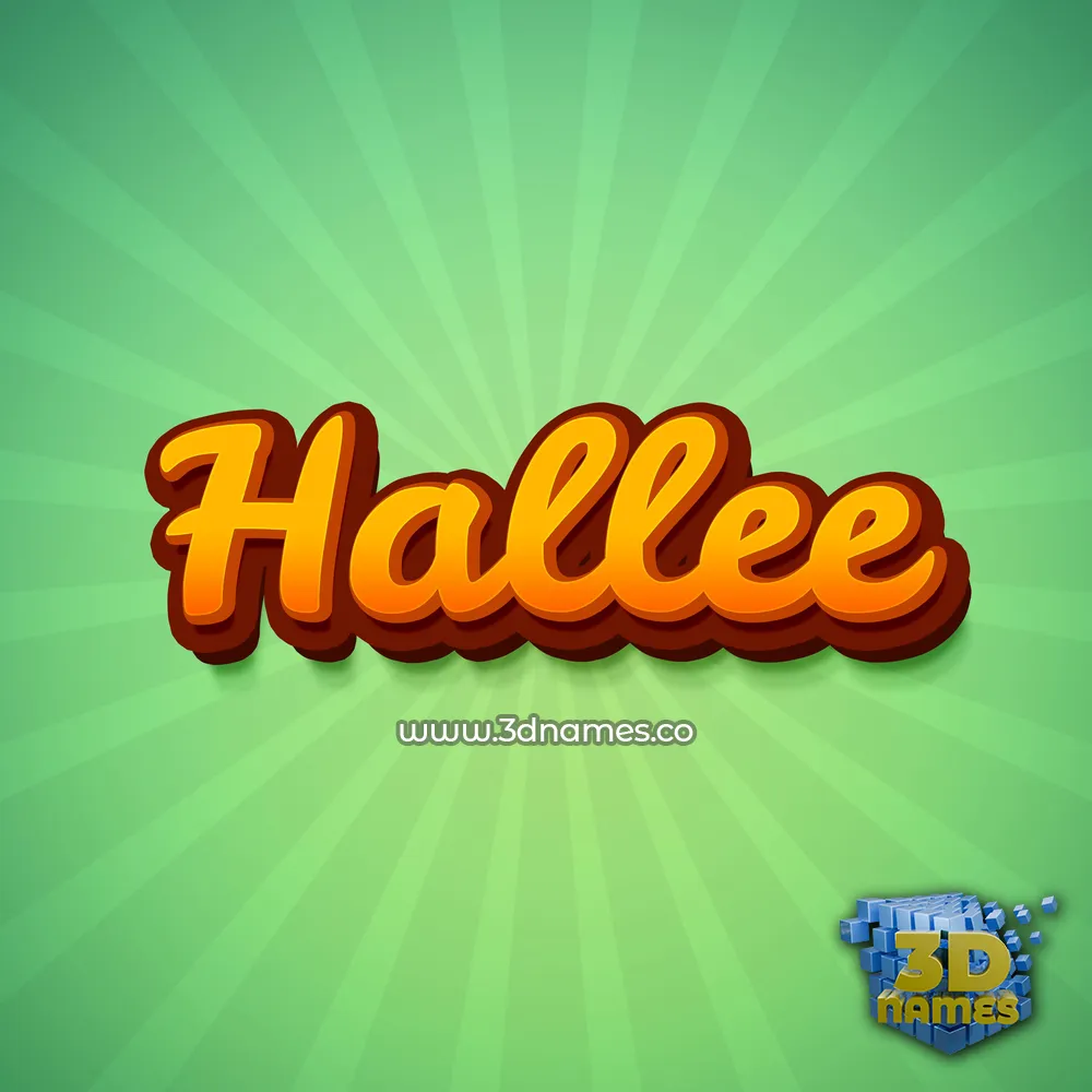 hallee in Green Rays style - 3D name wallpaper