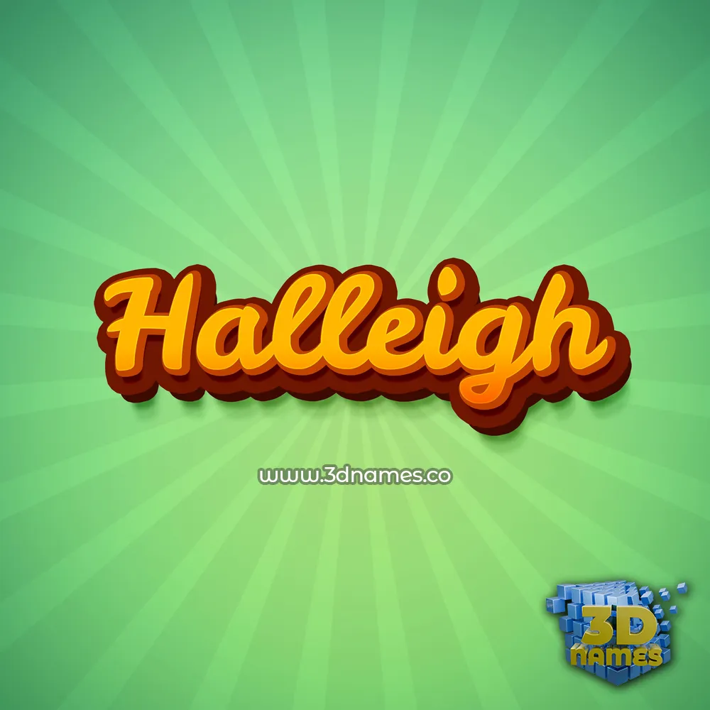 halleigh in Green Rays style - 3D name wallpaper