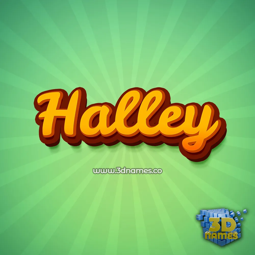 halley in Green Rays style - 3D name wallpaper