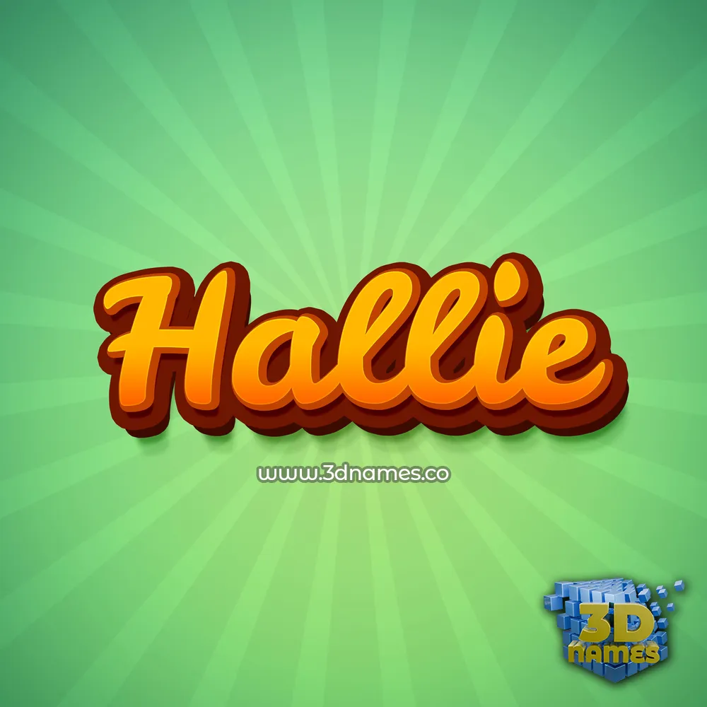 hallie in Green Rays style - 3D name wallpaper